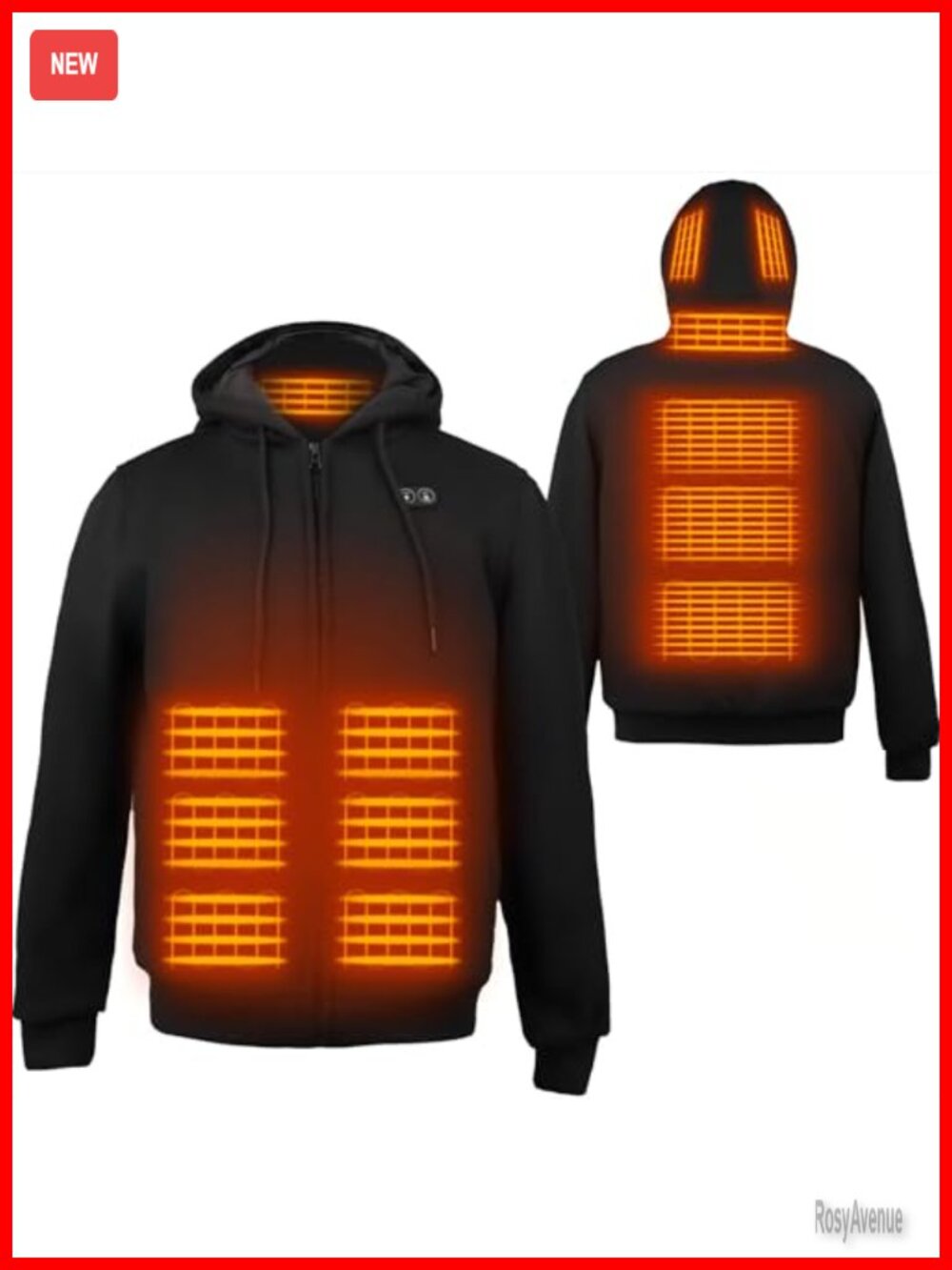 Heated Hoodie with Battery Pack 7.4V 16000mAh 6 Heating Zones Unisex